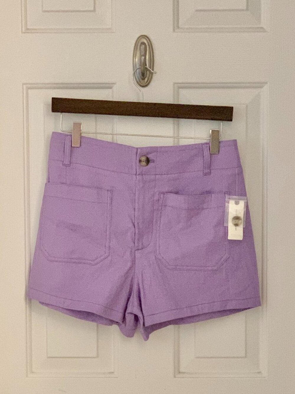 NWT Anthro Maeve The Colette Shorts in Linen Blend, Violet Purple (Rare), 28 - Picture 3 of 13
